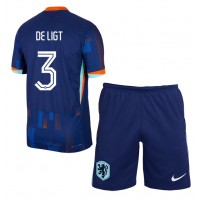 Holland Matthijs de Ligt #3 Udebanesæt Børn EM 2024 Kortærmet (+ Korte bukser)